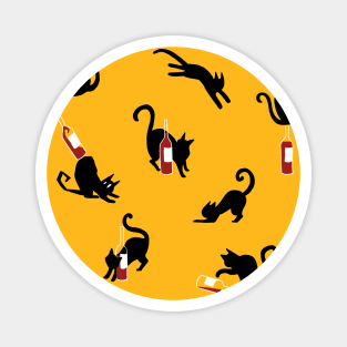 Cats and Wine Magnet